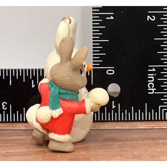 1991 HALLMARK KEEPSAKE ORNAMENT QX497-9 SNOW TWINS BUNNY TENDER TOUCHES - Picture 7 of 9